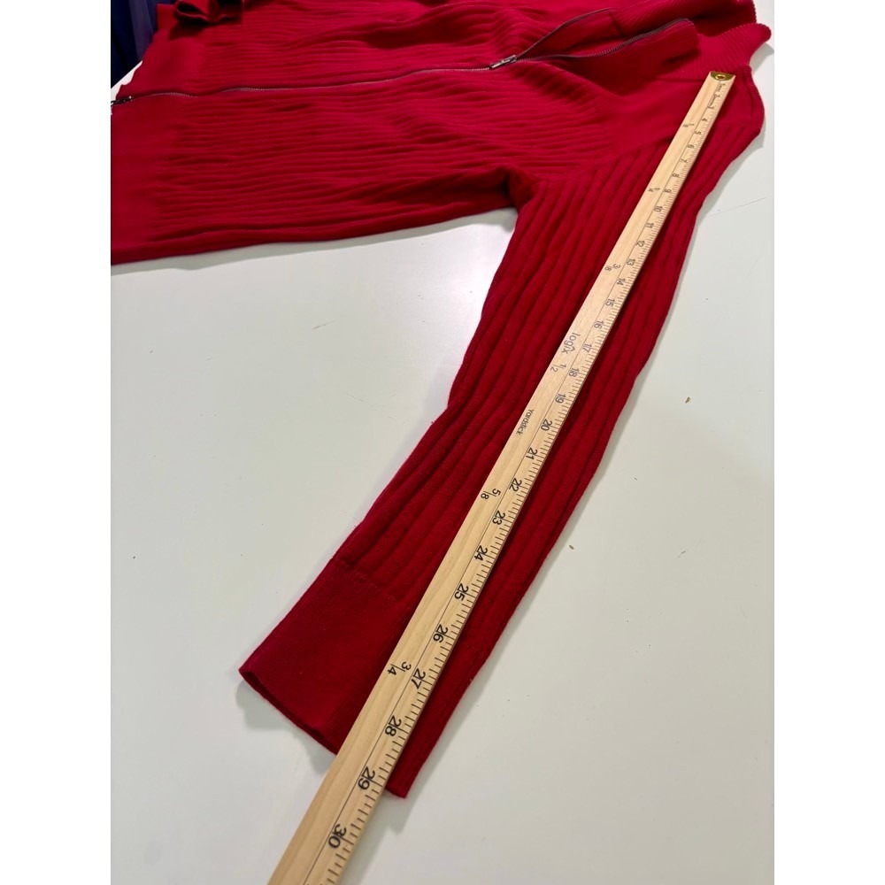 Eddie Bauer Full Zip Sweater Womens XXL Red Vintage Ribbed Cotton Preppy 90s - Picture 12 of 14